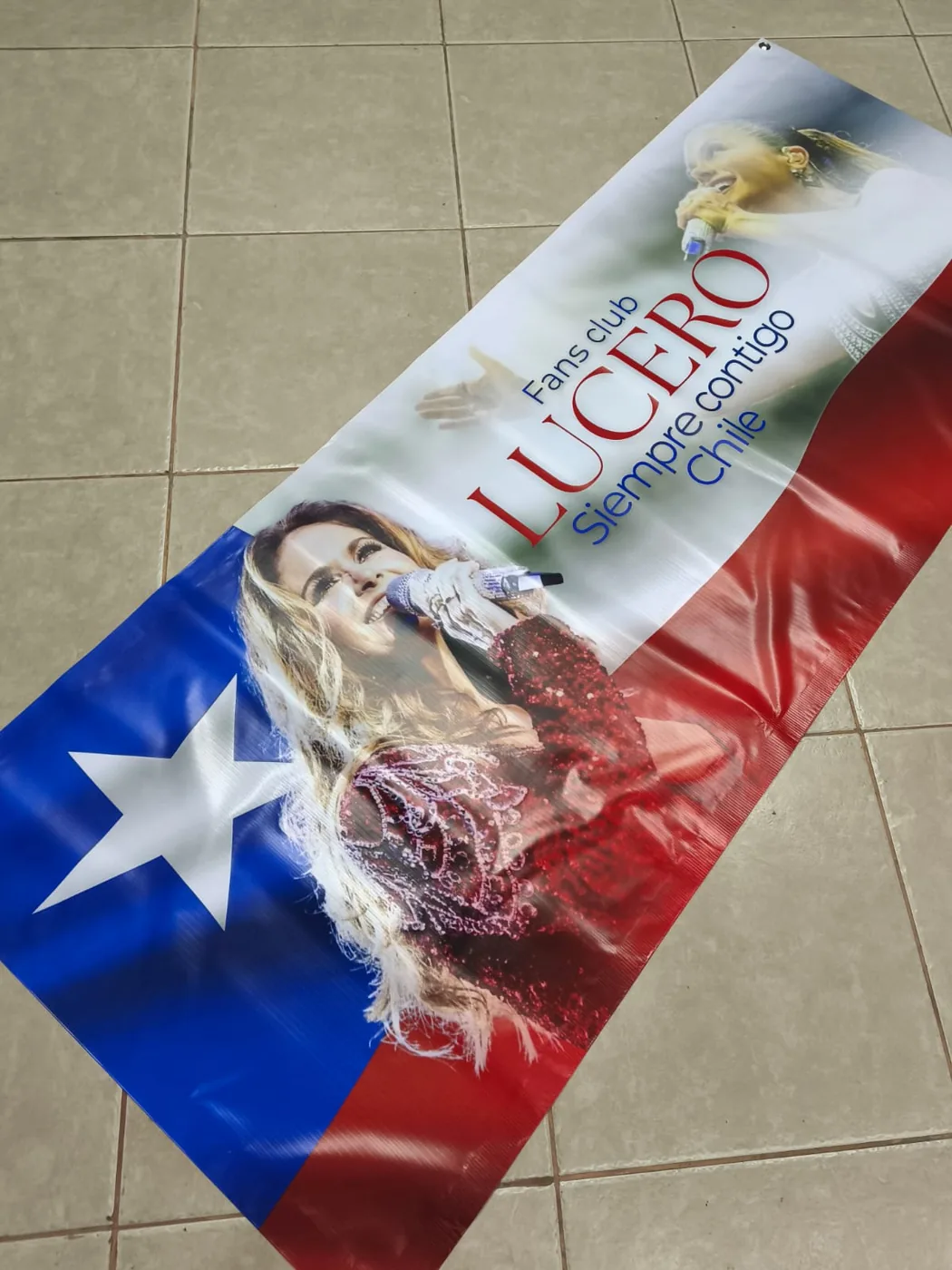 Lienzo Fans Club Lucero Chile impreso en tela PVC